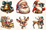 Santa Claus and his Reindeer Clipart, an Illustration by DreamCafeArt (Thumbnail 8 of 8)