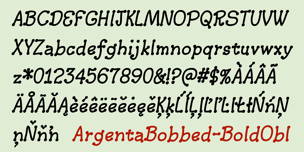 ArgentaBobbed, a Handwritten Font by Ingrimayne Type (Photo 9 of 9)