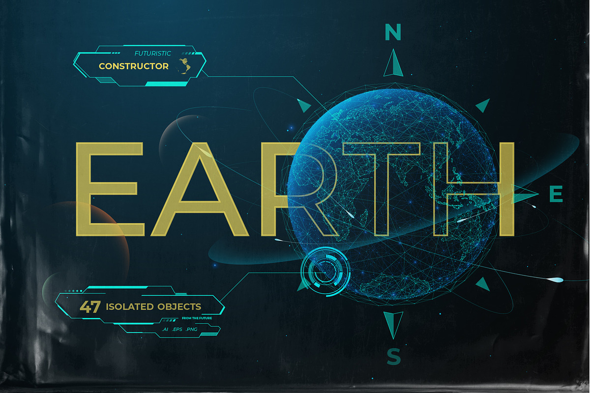 EARTH. Constructor. Design elements, an Object Illustration by ANTON KHRUPIN ART (Photo 1 of 6)