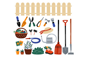 Garden tools. Agriculture equipment, an Object Illustration by Vectorbuum