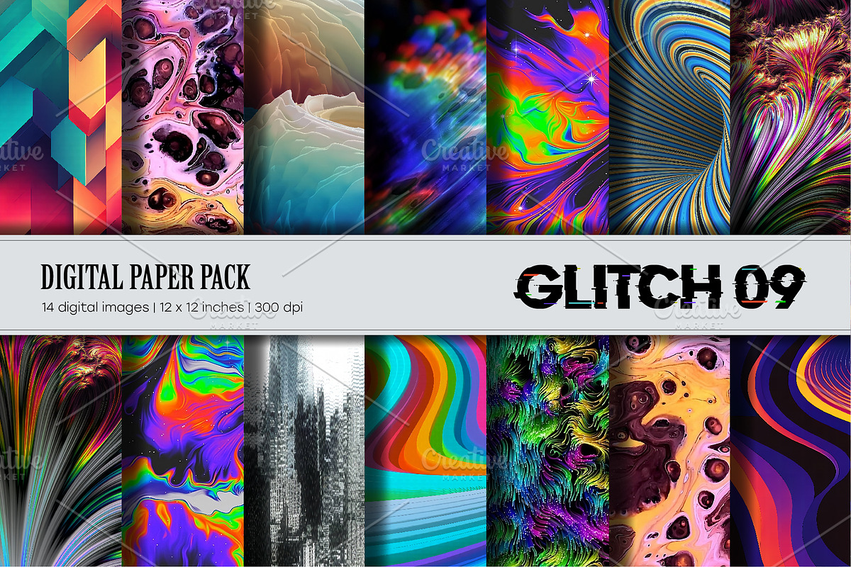 Big Bundle Glitch Psychedelic., a Texture Illustration by KENO Mascots (Photo 10 of 11)