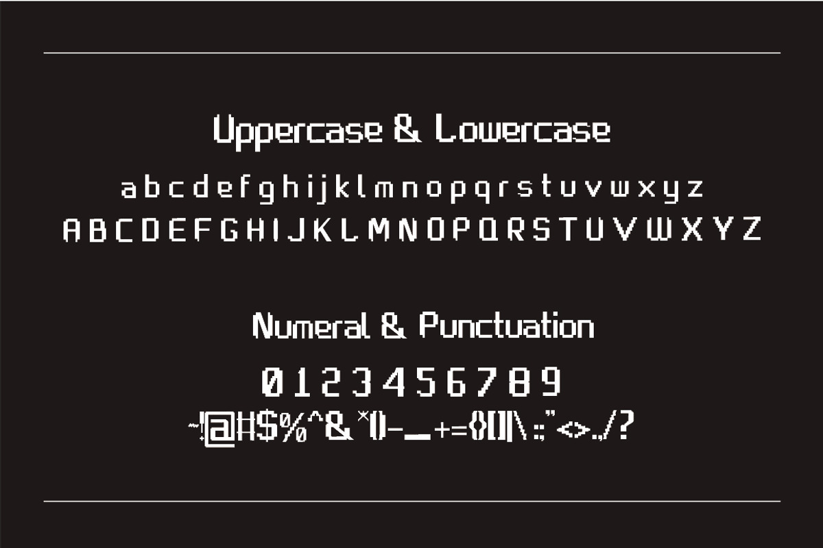 Grid Hunter Pixel Font, a Sans Serif Font by JNJ Studio (Photo 8 of 10)