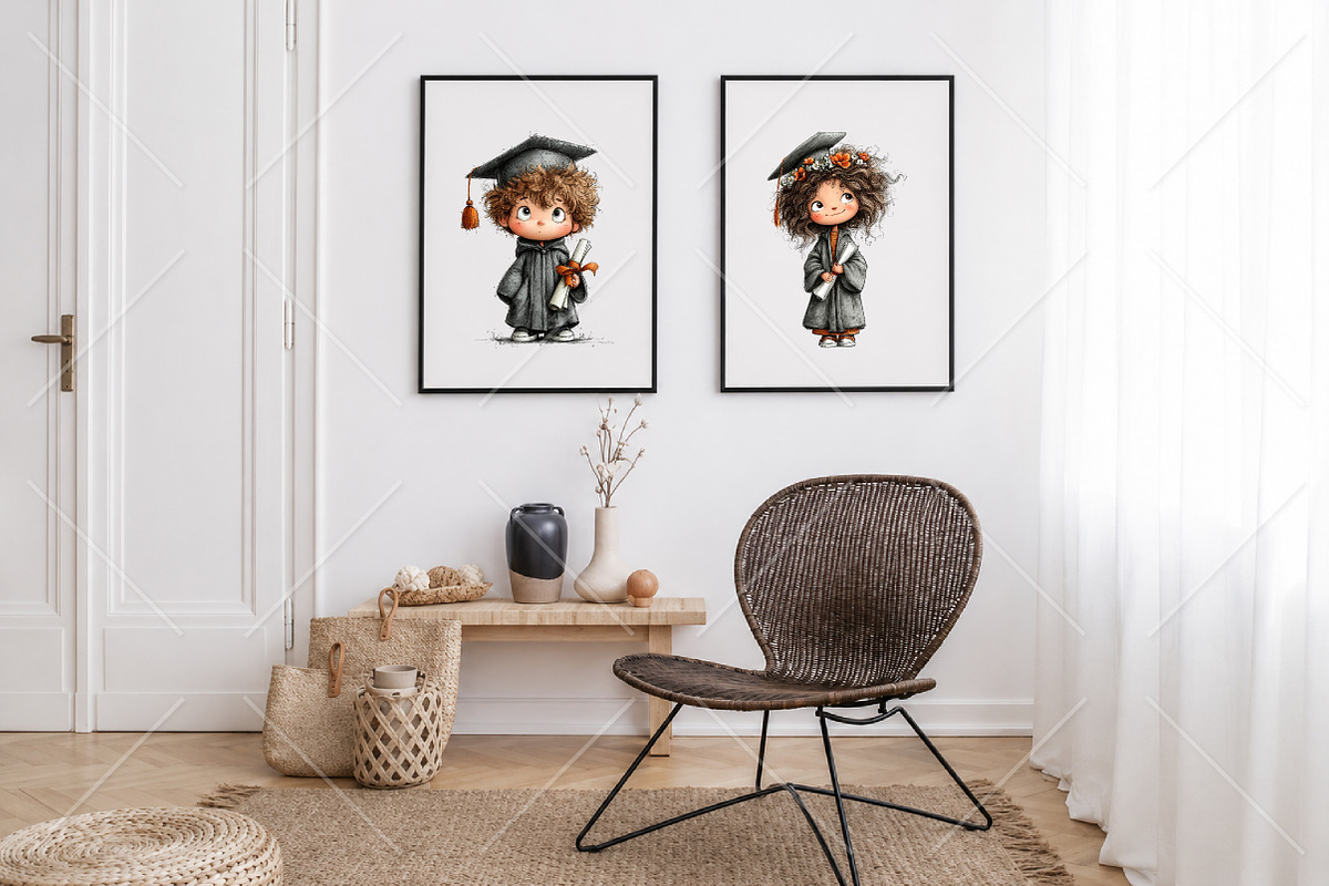 Whimsical Graduation Kids Clipart, a Seasonal Illustration by Canvas Craft (Photo 7 of 10)