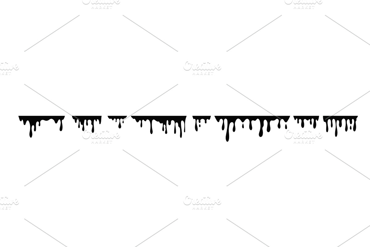 Black drop geometric streak sticker, an Object Illustration by skripnikbb