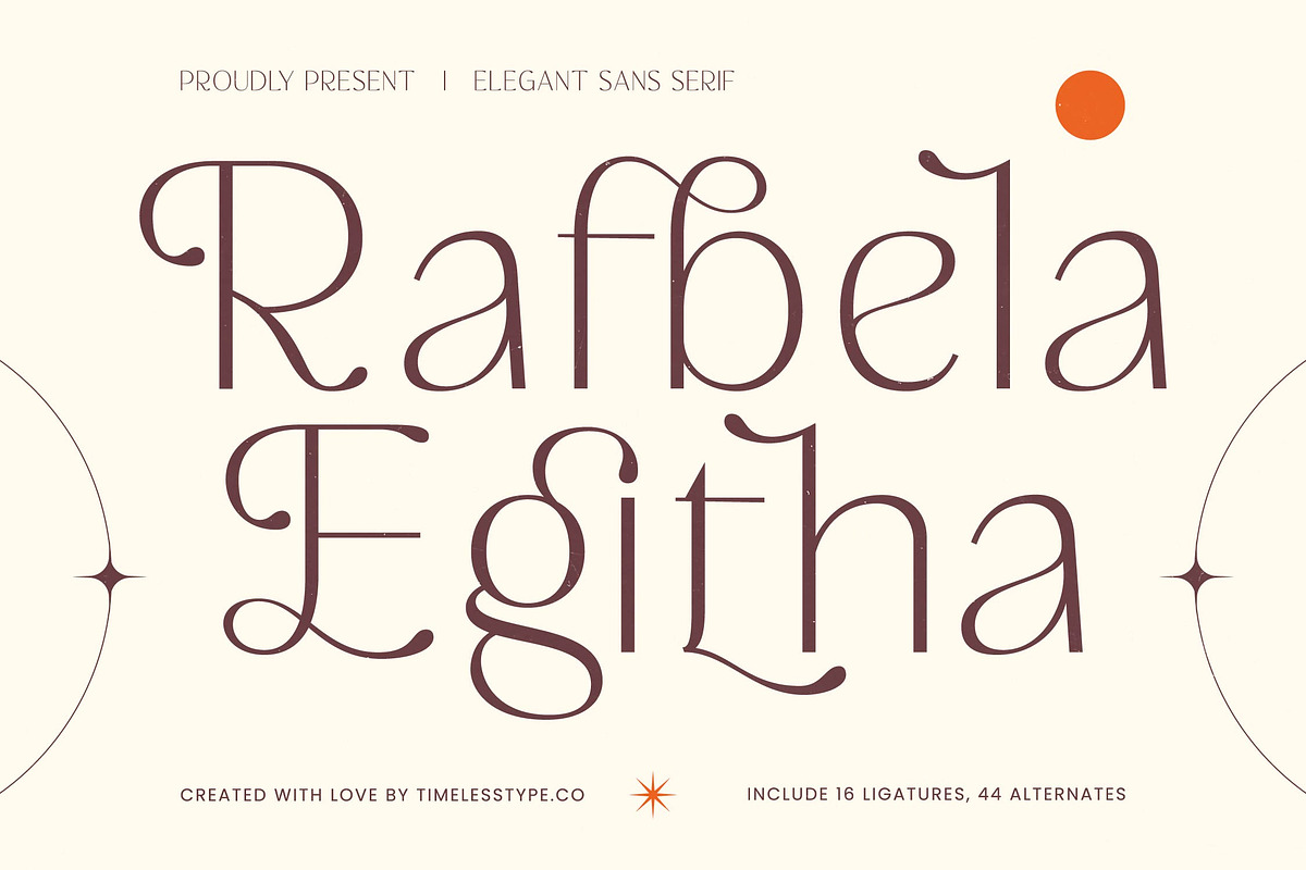 Rafbela Egitha Elegant Sans Serif, a Sans Serif Font by timelesstype.co (Photo 1 of 20)