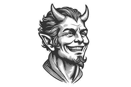 Devilish Figure smiling vector, an Illustration by AlexArt