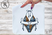 Western Denim Cow Print Bikini PNG, an Object Illustration by Black Bird Studio (Thumbnail 2 of 4)