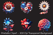 4th of July Flower Clipart, a Seasonal Illustration by RobertsArt (Thumbnail 2 of 7)