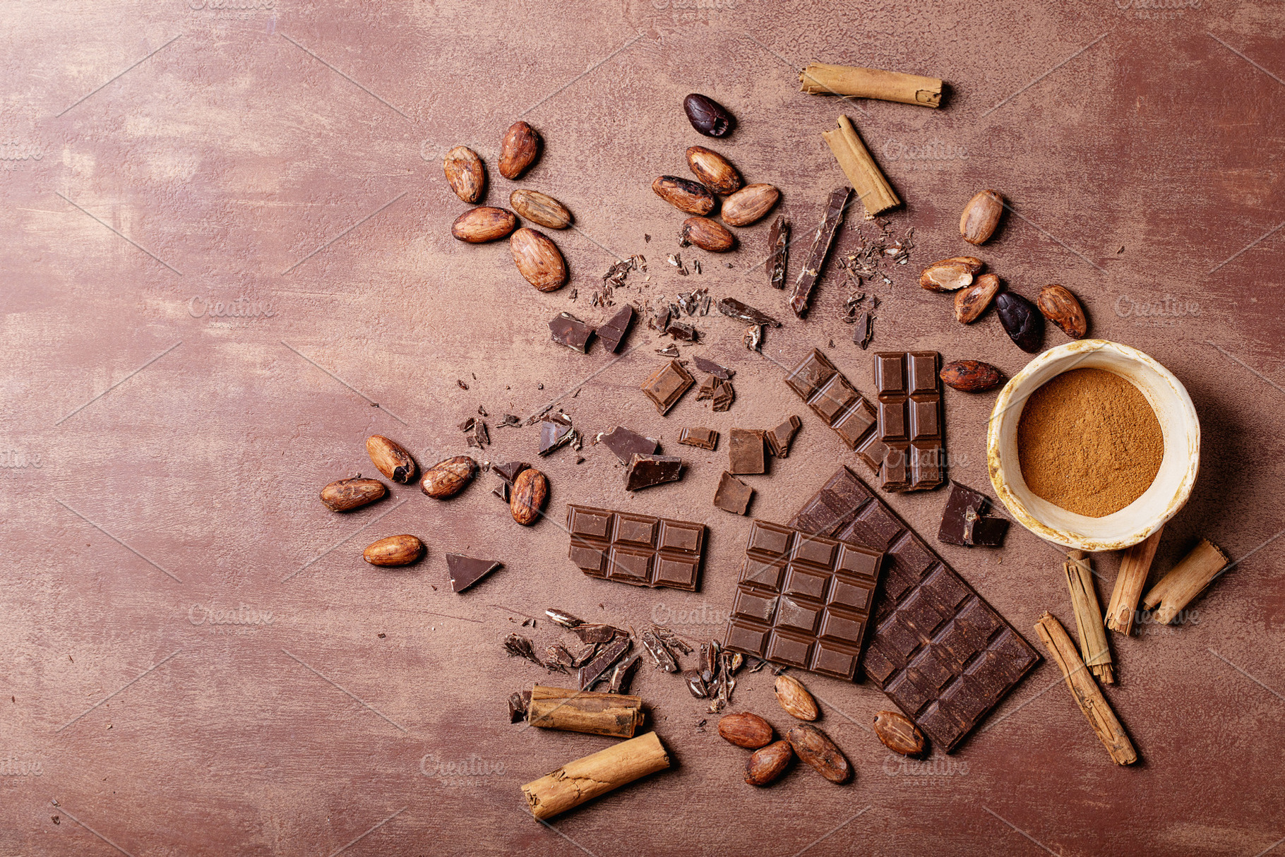 Dark chocolate stock photo containing organic and energy, a Food & Drink Photo by RomanDebree