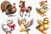Watercolor Farm Animals Clipart, an Illustration by Canvas Craft (Thumbnail 2 of 7)