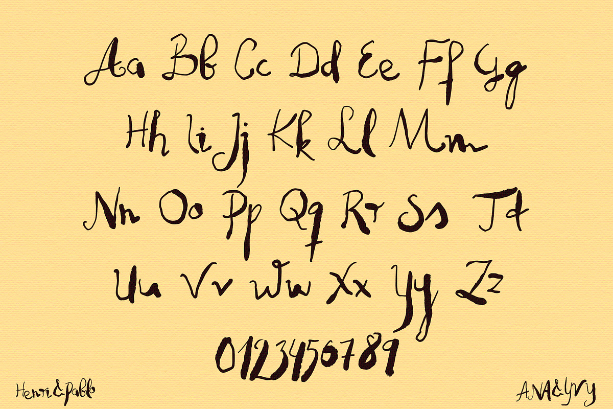 HENRI & PABLO paintbrush font, a Handwritten Font by ana & yvy (Photo 11 of 15)