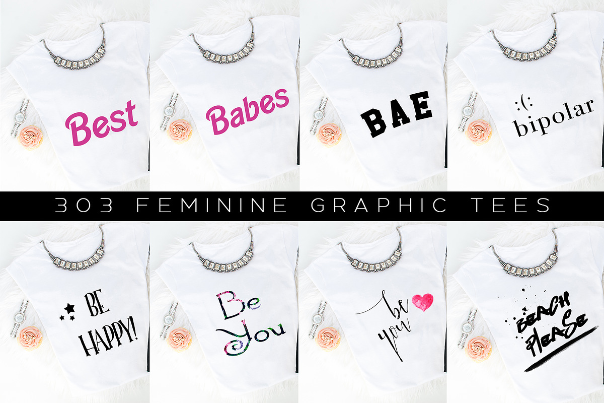 Big Bundle-Feminine Graphic Tees, a Background Graphic by iloladesign (Photo 10 of 36)