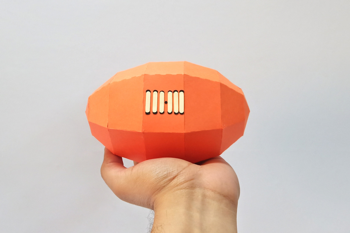 DIY Rugby ball -3d papercraft, a Templates & Theme by PAPER amaze