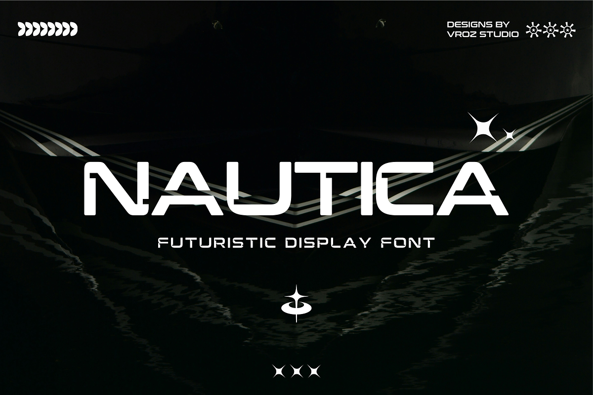 NAUTICA - Futuristic display Font, a Sans Serif Font by Vroz Studio (Photo 1 of 6)