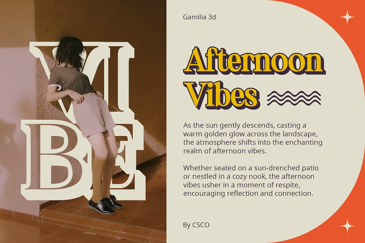 Gamilia 3D, a Serif Font by Craft Supply Co. (Photo 8 of 8)