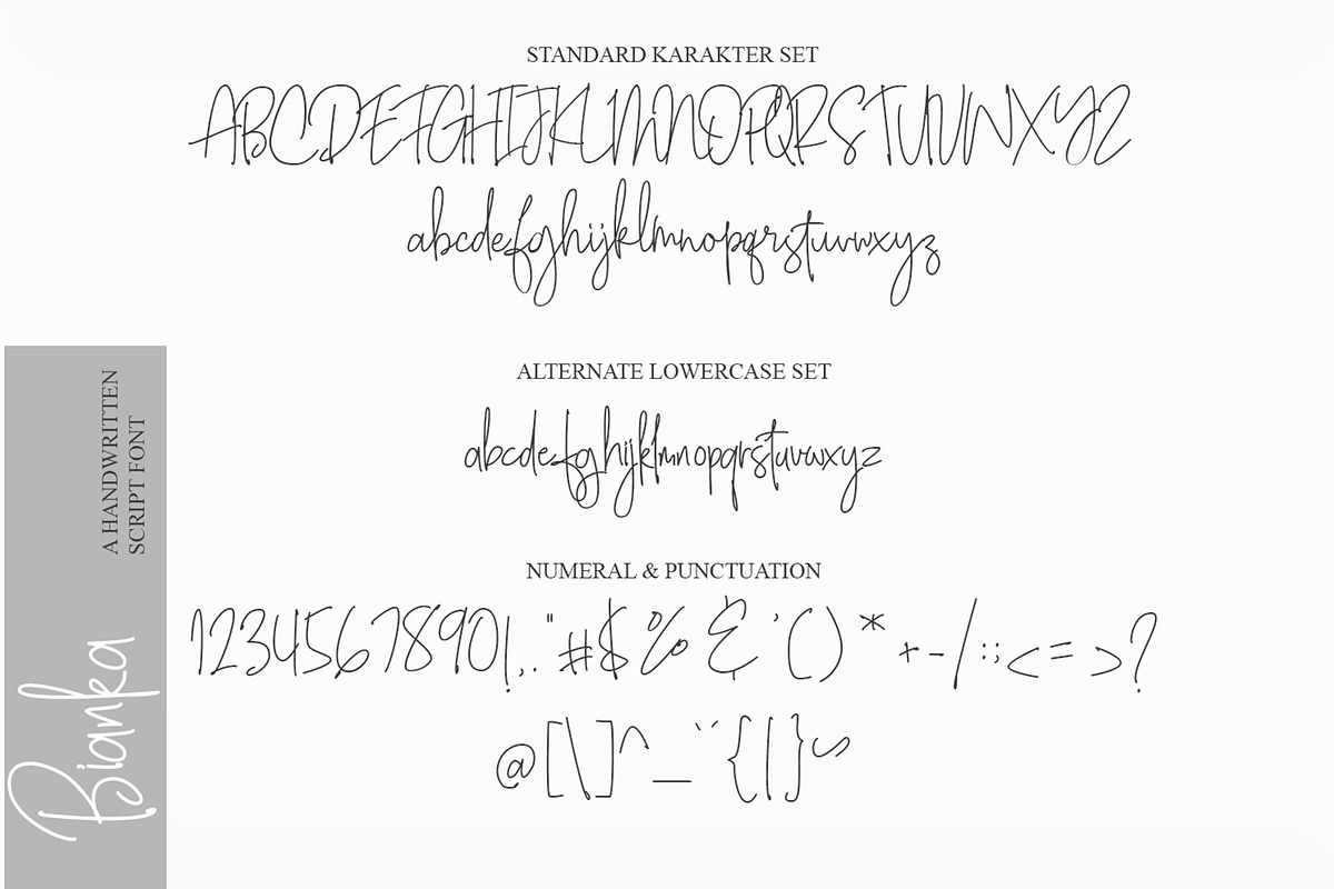 Bianka - Handwritten Font, a Script Font by Azcreative Studio (Photo 3 of 8)