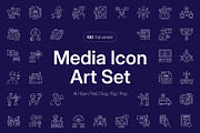 Media Icon Art Set, an Outline Icon by Prosymbols (Thumbnail 1 of 8)