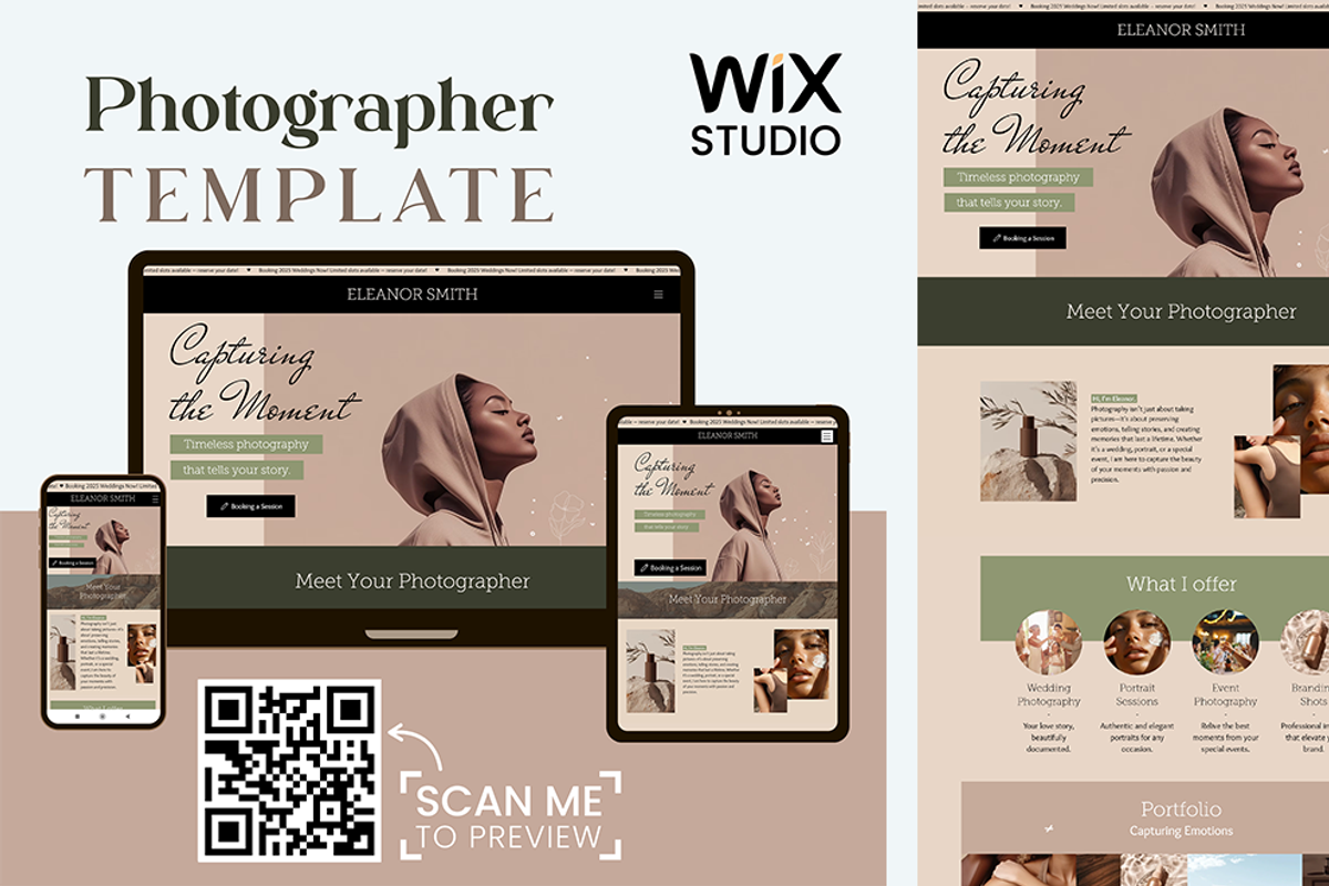 Photographer - Wix Studio Template, a Wix Template by Kitteeh (Photo 2 of 12)