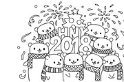 Merry Christmas and happy new year, an Animal Illustration by Somjai King (Thumbnail 9 of 10)