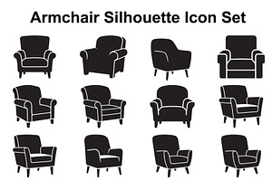 Elegant Lounge Chair Silhouette Set, an Object Graphic by Designs_River