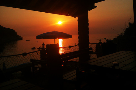 Sunset in Restaurant on a beach