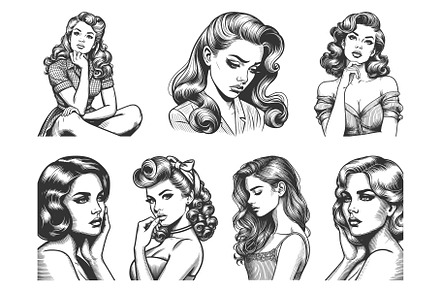 thoughtful and emotional women, a Person Illustration by AlexArt