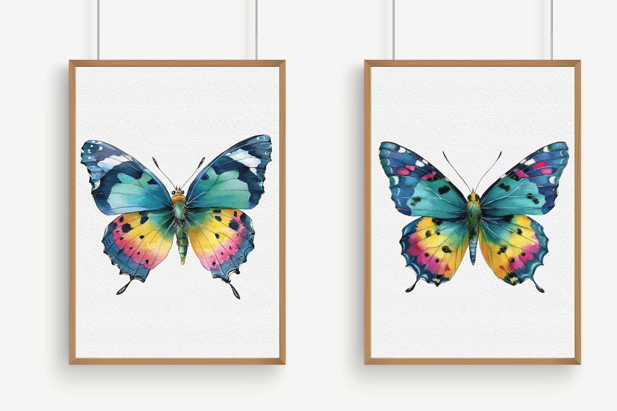 Watercolor Butterflies Clipart, an Illustration by Libby Wishes (Photo 6 of 7)