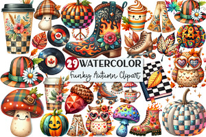Funky Autumn Clipart, an Illustration by Rose Art