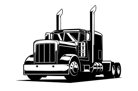 Vector semi truck template isolated | Transportation Illustrations ...