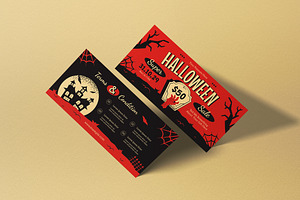 Flat Design Halloween Sale Voucher