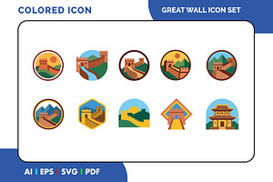 China Great Wall Icon Pack, a Duotone Icon by Fontmine Studio