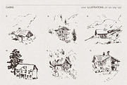 Huge Collection of Cabin Sketches, an Empty State Illustration by TheMountBirdStudio (Thumbnail 10 of 15)