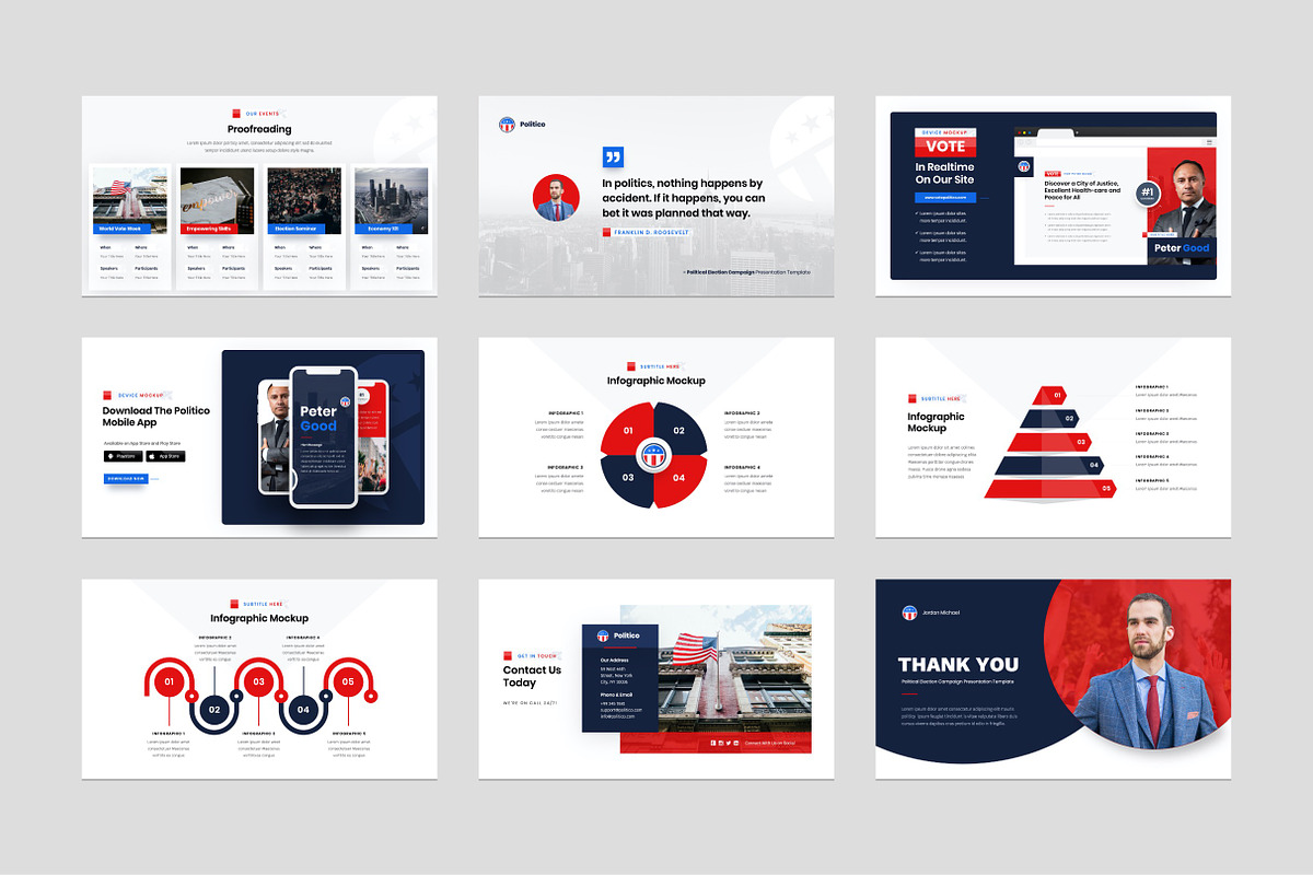 Political Campaign PowerPoint, a Presentation Template by Graphue