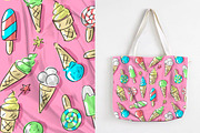 Set: seamless pattern with ice-cream, a Pattern Graphic by Melniklenart (Thumbnail 2 of 9)