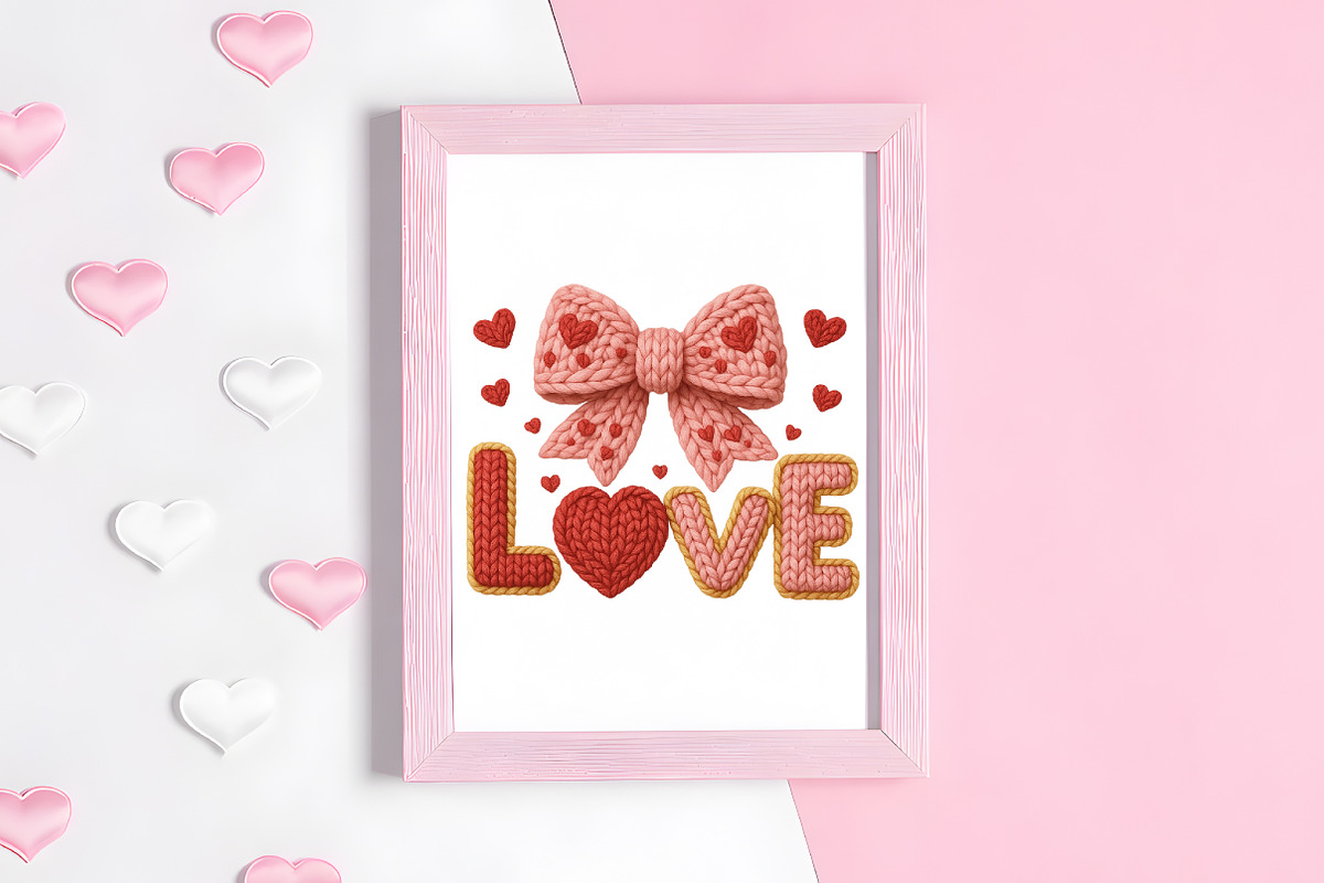 Valentines Day Coquette Crochet PNG, an Illustration by CraftArtStudio (Photo 4 of 4)