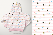 Bee Stripes - Pink, a Pattern Graphic by Jaselvii Studio (Thumbnail 3 of 4)