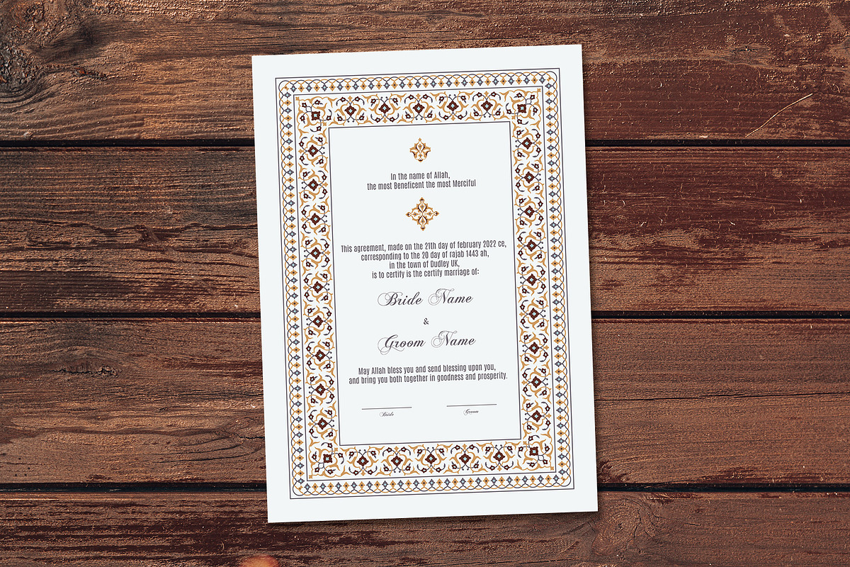 Luxury Floral Nikkah Certificate, a Templates & Theme by Azat1976
