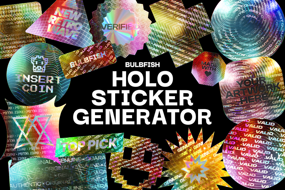 Holo Sticker Generator, a Product Mockup by BULBFISH (Photo 1 of 8)