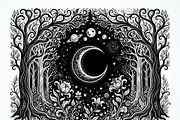50 Mystical Galaxy Forest Silhouette, a Technology Illustration by Amazin_art (Thumbnail 8 of 21)