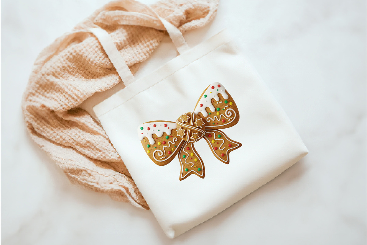 Gingerbread Coquette Bow Christmas, an Illustration by Watercolor design (Photo 3 of 3)