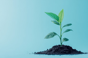 Young green plant emerges from rich, a Photo by Iftikhar Alam