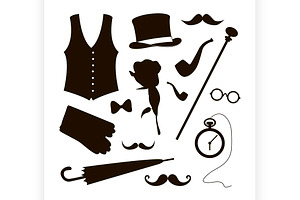 Set Of Vector Elements For Gentlemen