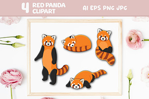 Red Panda Clipart, an Animal Illustration by linakilljoy