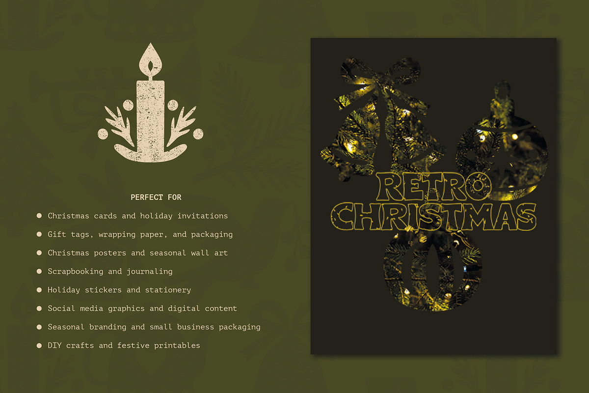 Retro Christmas Clipart: 50 Graphics, an Object Illustration by BAGIRA | Studio (Photo 5 of 5)