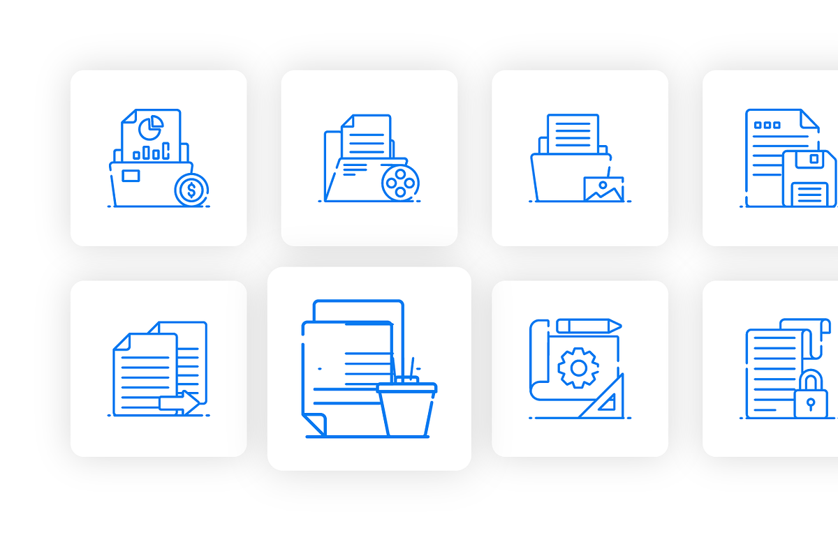 File and Folders Icons, an Outline Icon by Brickclay (Photo 7 of 7)