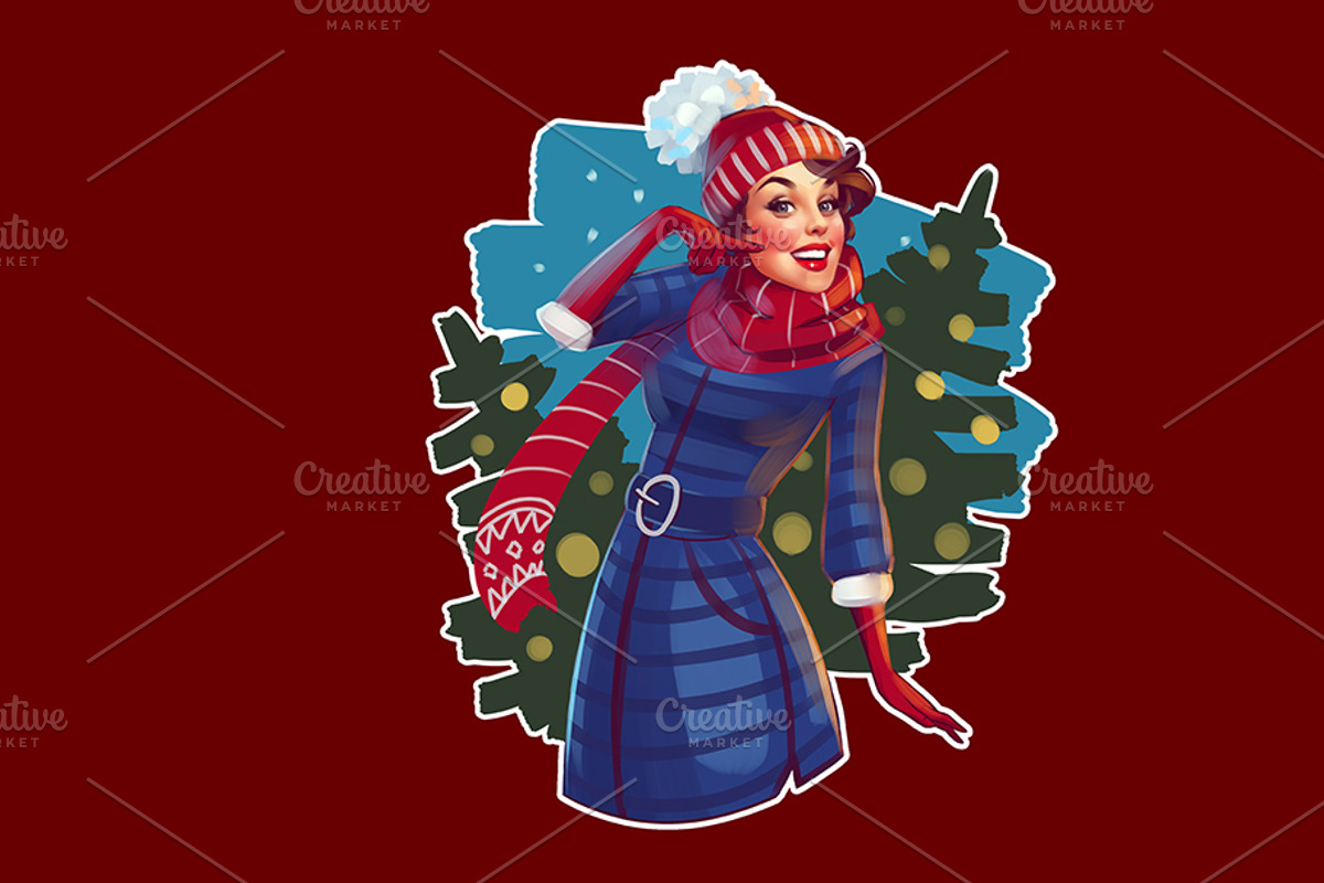 Christmas Pin-up girl, an Illustration by Ira Cvetnaya (Photo 5 of 5)