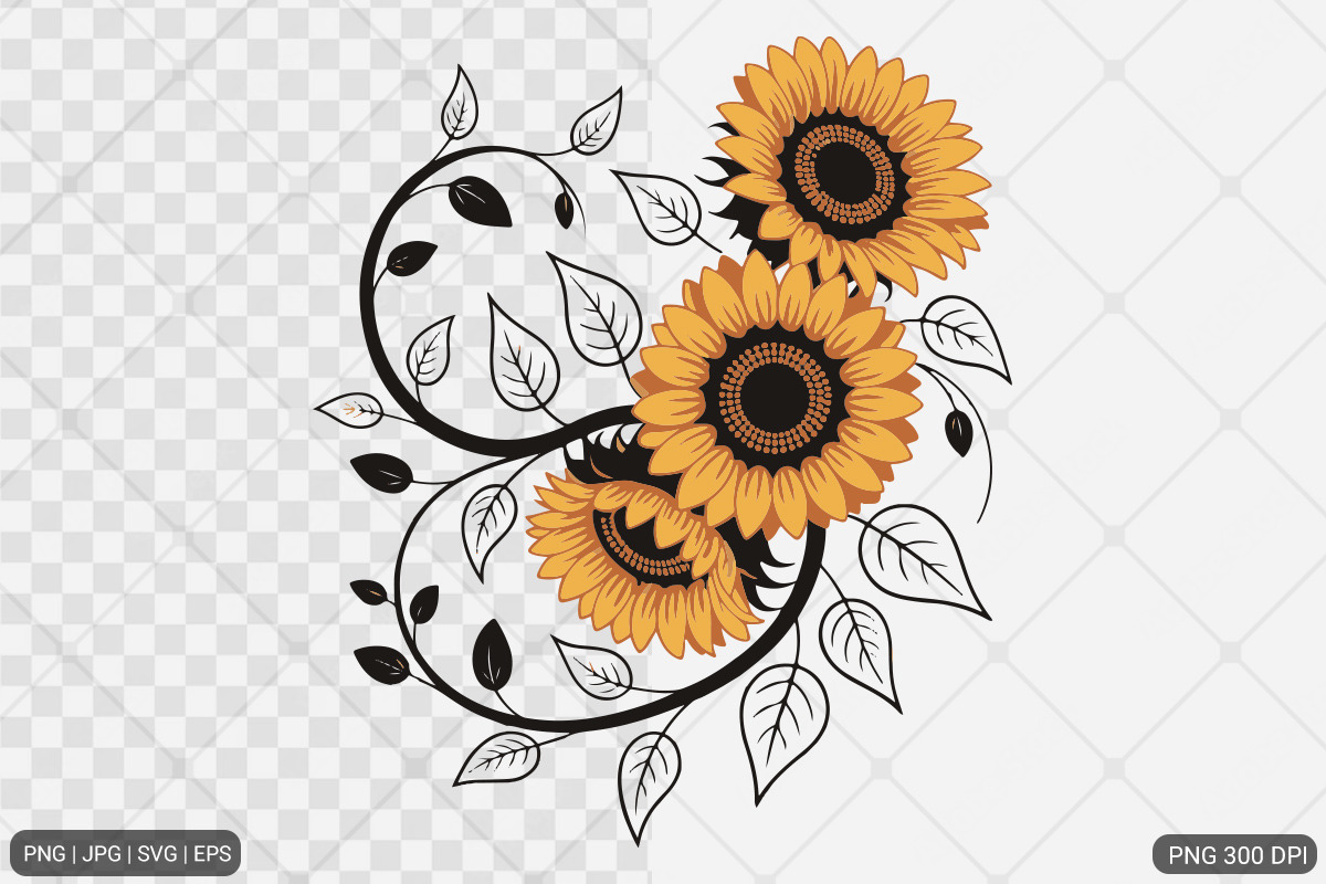 Sunflower SVG PNG Design Bundle, an Illustration by Actual Pixel (Photo 23 of 30)
