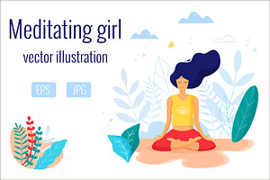 Meditating girl