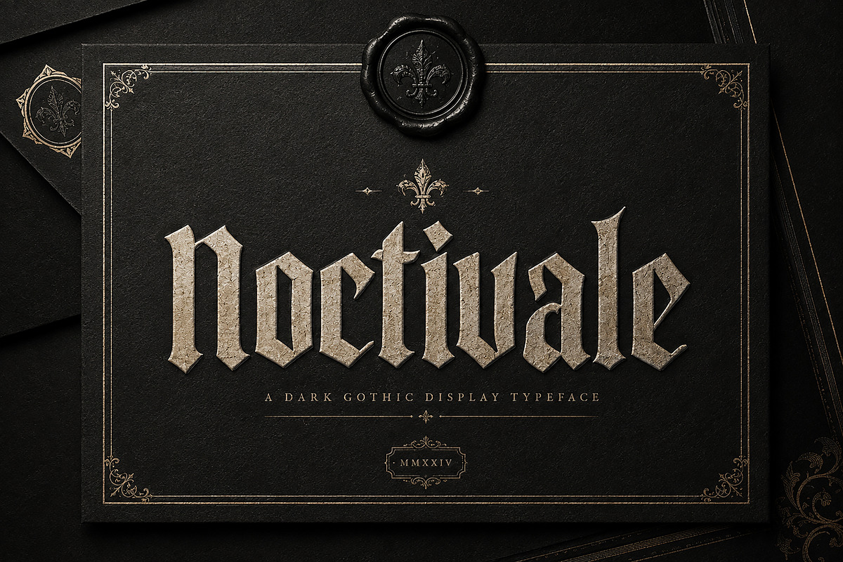 NOCTIVALE — Dark Blackletter Font, a Blackletter Font by Wow Magic (Photo 2 of 4)