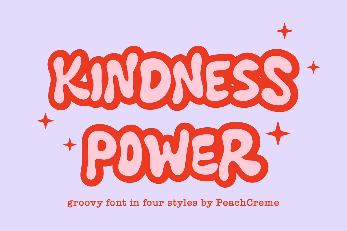 Kindness Power // Groovy Font Set, a Script Font by PeachCreme (Photo 1 of 11)